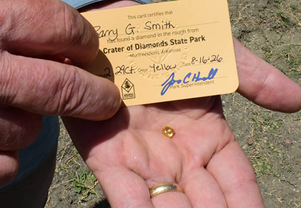 Tennessee Grandfather Unearths 2.29-Carat Canary Yellow Diamond in Arkansas